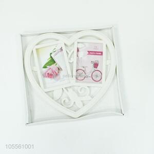 White Heart Shaped Photo Frame Set