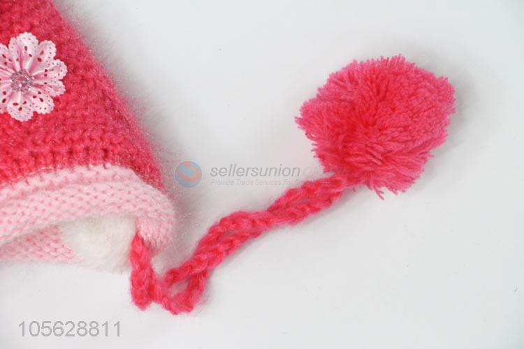 Wholesale Beautiful Winter Knitted Earmuffs Hat For Litter Girls