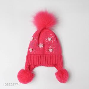 Good Sale Soft Acrylic Earmuffs Hat For Litter Girls