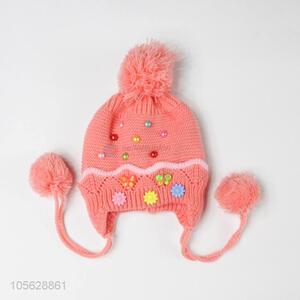 Lovely Design Colorful Knitted  Earmuffs Hat For Kids