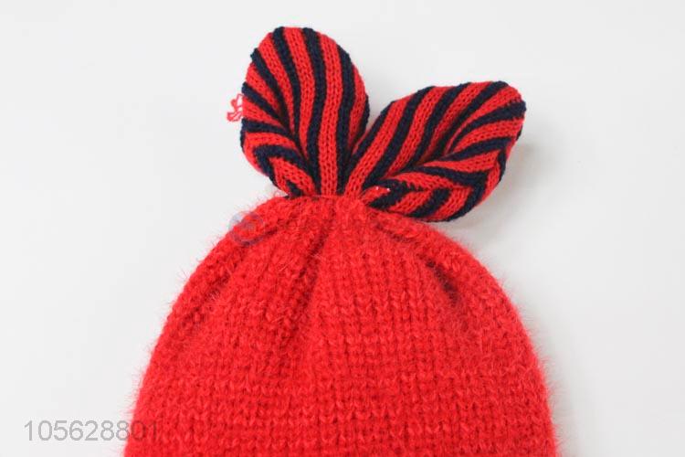 Unique Design Acrylic Knitted Earmuffs Hats For Litter Girls