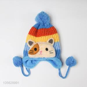 Cute Animal Pattern Winter Knitted Earmuffs Hat For Boys