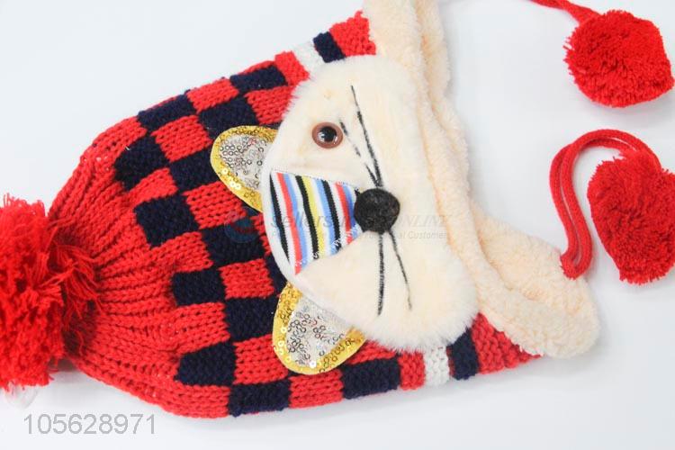 Cartoon Design Knitted Earmuffs Hat For Boys