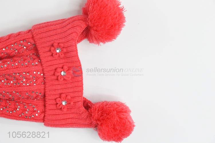 Good Sale Fashion Knitted  Earmuffs Hat For Litter Girls
