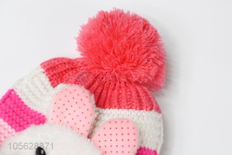 Cute Design Knitted Earmuffs Hat Kids Winter Warm Hat