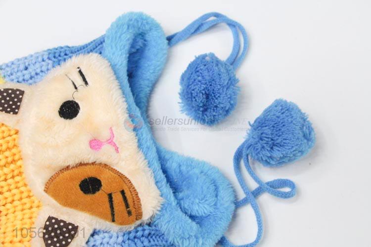 Cute Animal Pattern Winter Knitted Earmuffs Hat For Boys