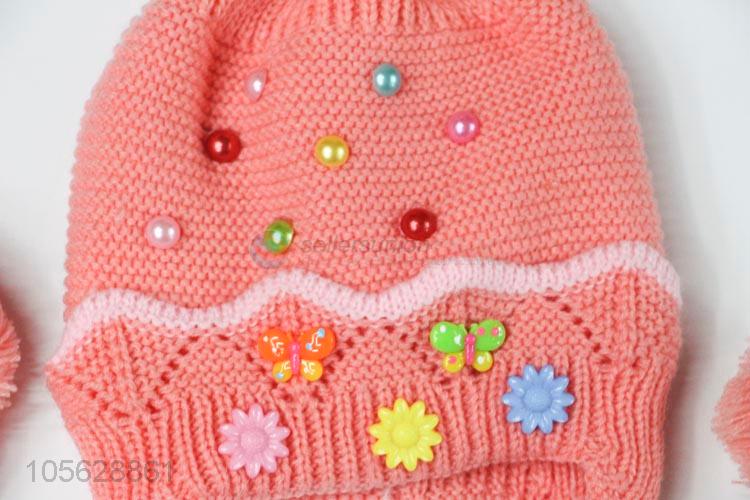 Lovely Design Colorful Knitted  Earmuffs Hat For Kids