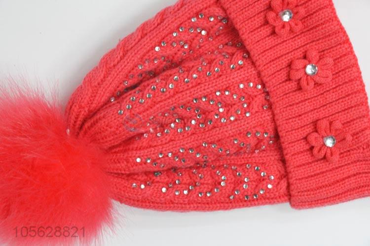 Good Sale Fashion Knitted  Earmuffs Hat For Litter Girls