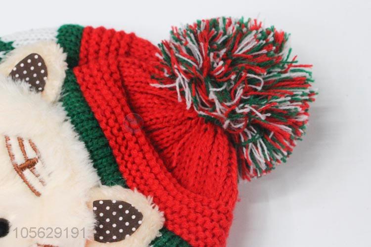 Wholesale Cartoon Knitted Beanie Colorful Earmuffs Hat For Baby
