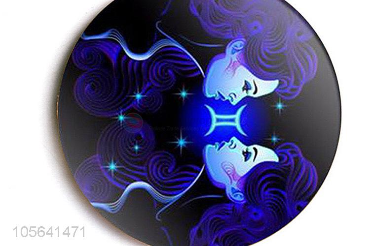 Wholesale round custom 3D printed crystal glass Gemini fridge magnet