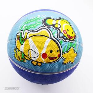 Cartoon Printing Rubber Inflatable Basketball For Children