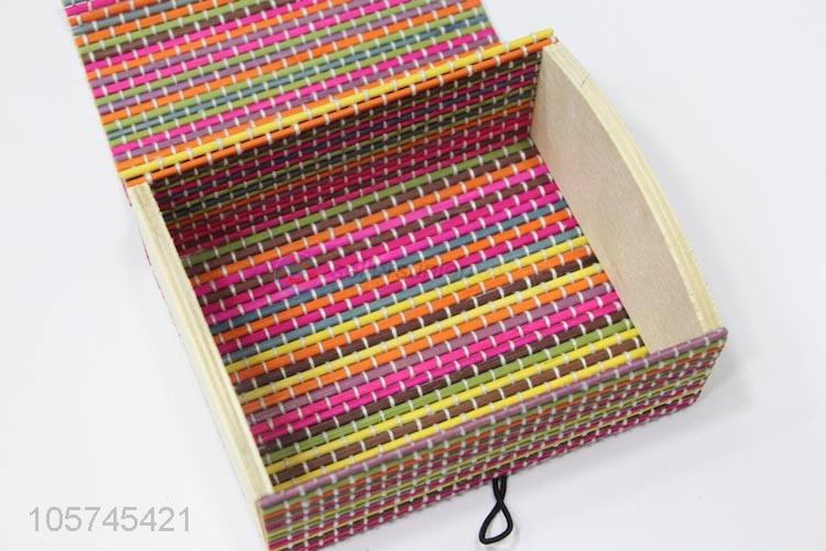 Cheap wholesale bamboo curtain style jewelry box jewelry case