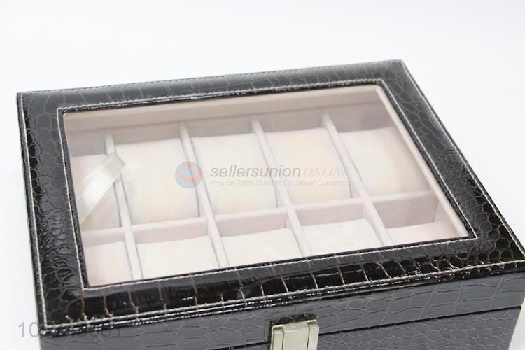 Factory customized rectangle multi-grid pu ornaments storage box