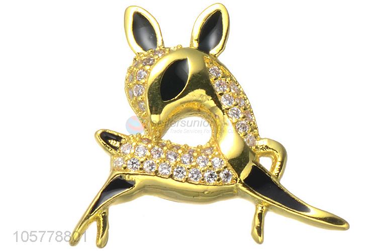 Wholesale Sika Deer Shape Inlay Zircon Copper Pendant Fashion Jewelry