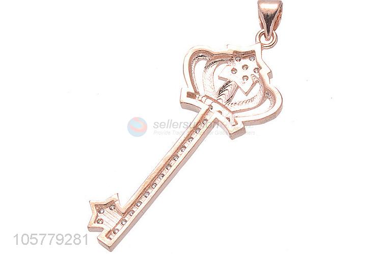 Fashion Copper Accessories Key Shape Necklace Pendant