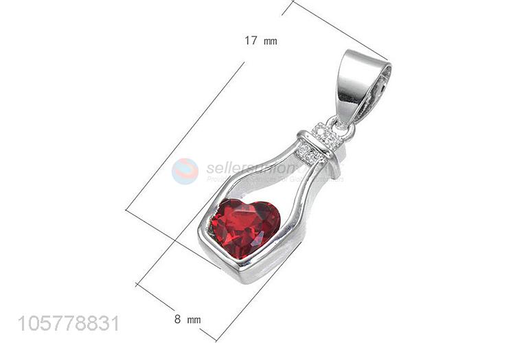 Hot Selling Copper Wishing Bottle Shape Inlay Zircon Pendant