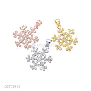 Best Selling Snowflake Shape Inlay Zircon Pendant Fashion Accessories