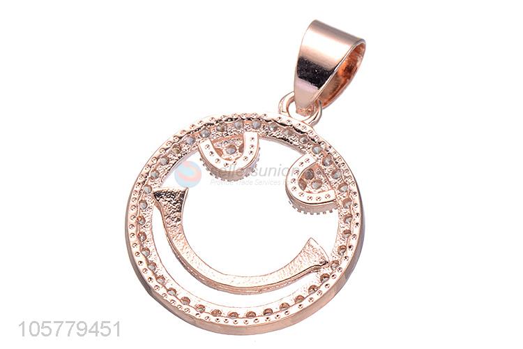 Fashion Smile Face Copper Necklace Pendant For Ladies