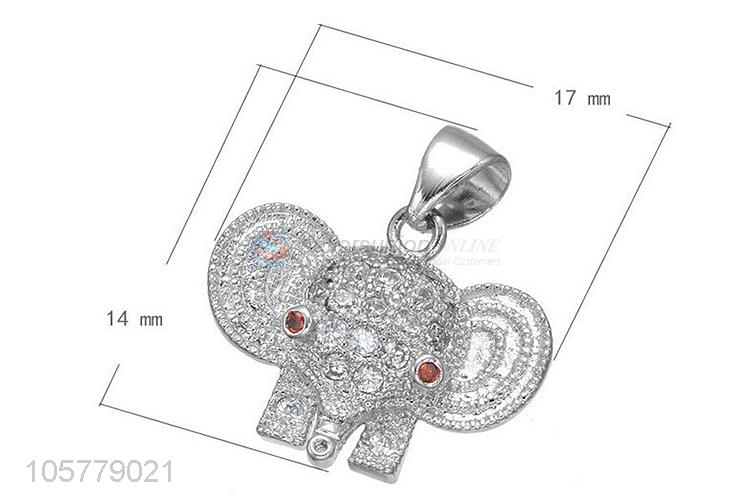 Best Price Elephant Shape Inlay Zircon Necklace Pendant