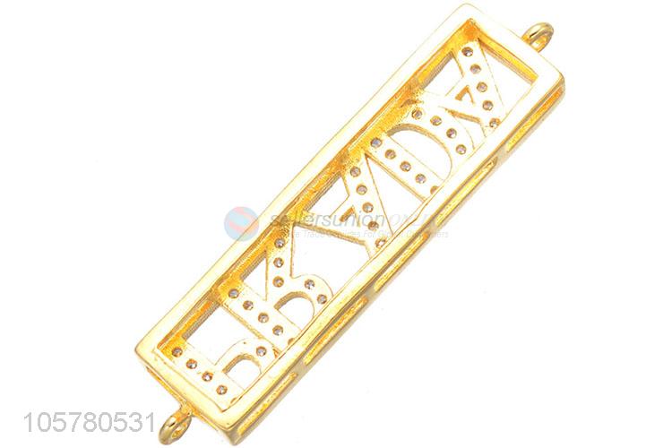 High Quality Letter Design Inlay Zircon Jewelry Components