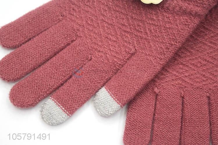 New Design Five Fingers Touchscreen Glove For Women