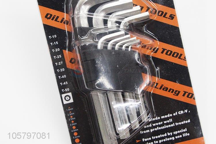 High grade 9pcs L type hex key wrench steel wrench