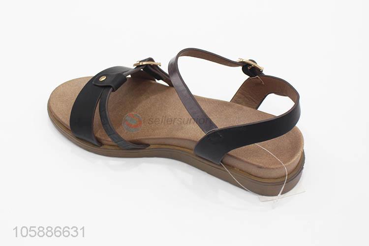 China manufacturer stylish summer belt buckle flat sandals