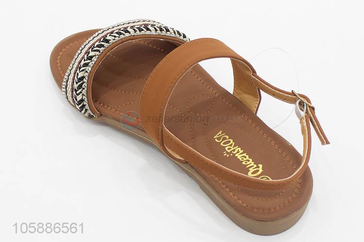 High grade custom summer women trendy flat sandals