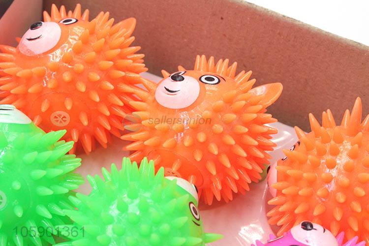 Premium quality kids pvc music spiky bouncy balls with light