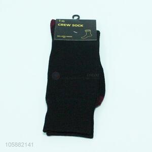 Top quality black men polyester crew socks