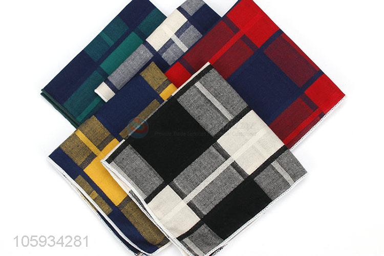 Fashion Plaid Men Handkerchief Suit Pocket Squares