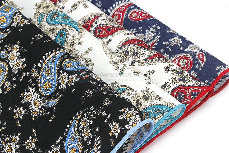 Cool Printed Pocket Squares Cotton Men Handkerchief