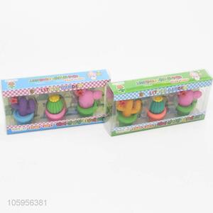 New stationery products kids cactus shape eraser set