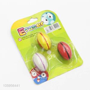 Wholesale unique design cartoon football shape erasers set