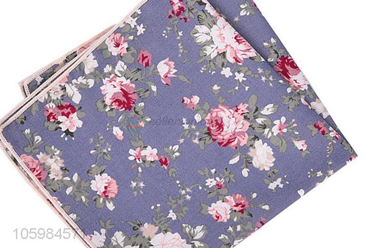 Professional supply men pocket square flower printed handkerchief