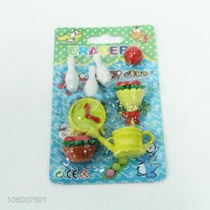 Promotional 8PCS Cute 3D Erasers Set For Kids