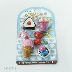 Hot Sale Cake Dessert Eraser Set 3D Pencil Eraser