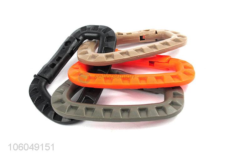 Yiwu factory outdoor camping plastic locking carabiner spring clip