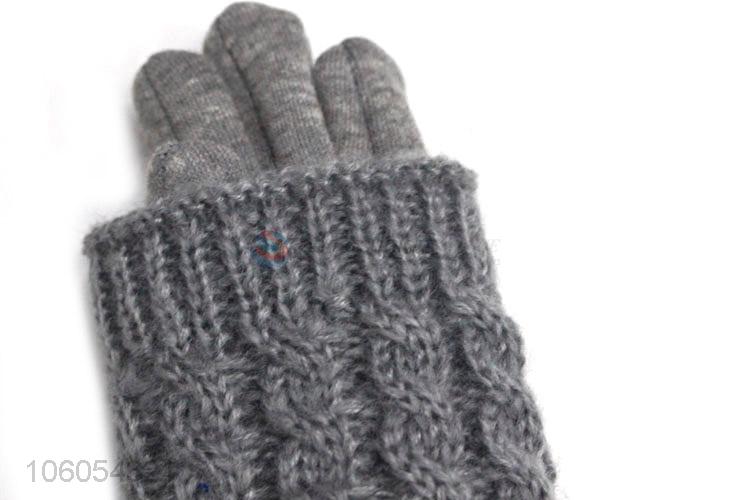 Good Quality Winter Knitted Velvet Lining Gloves For Children