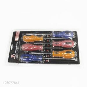 High Quality 6 Pieces Steel Screwdrivers With Plastic Handle