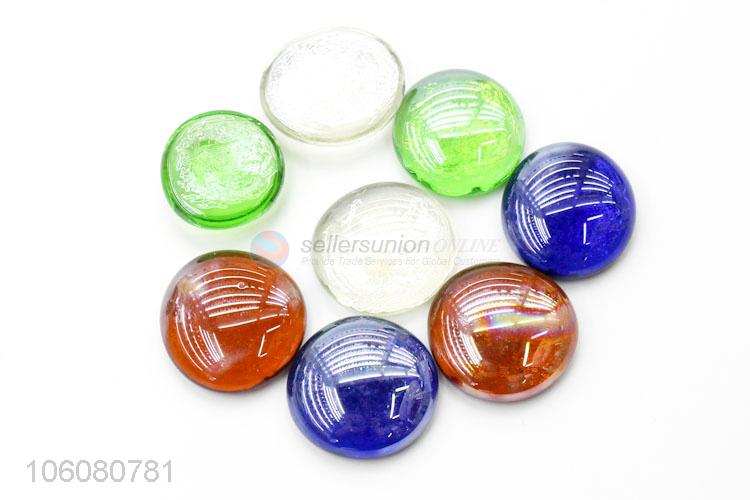 Direct factory round shape pebbles colored glass pebbles home decoration