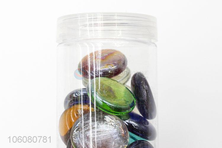 Direct factory round shape pebbles colored glass pebbles home decoration