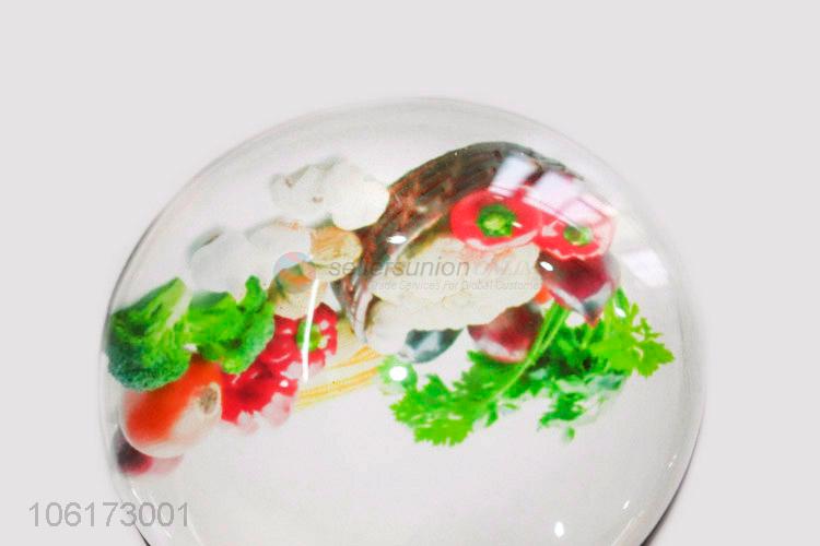 Superior factory vegetables design dome glass fridge magnet