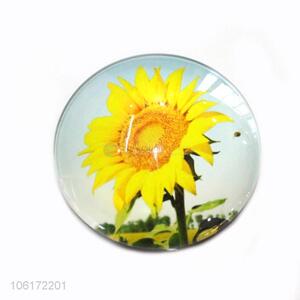 Good sale sunflower design dome glass fridge magnet