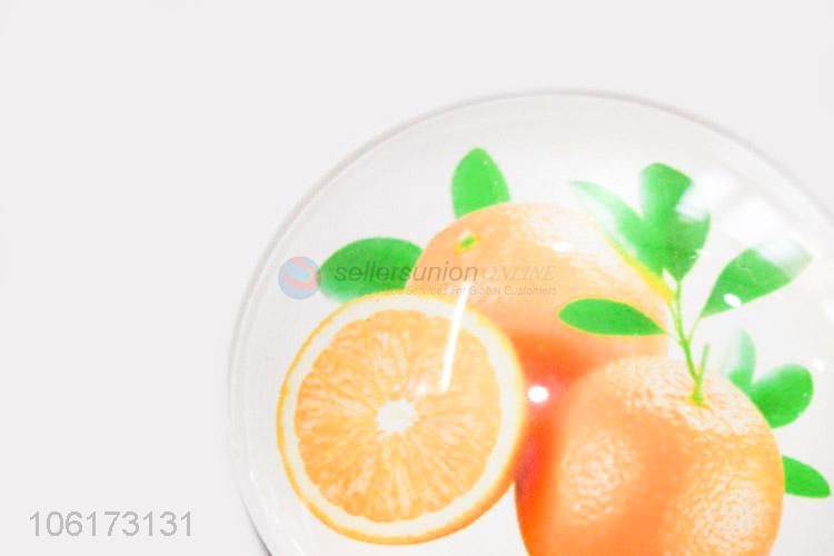 Latest style decorative orange picture glass fridge magnet