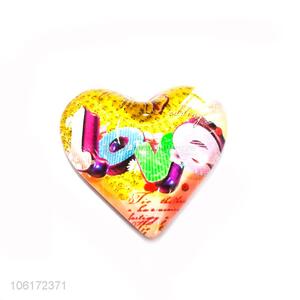 Latest design heart shape glass fridge magnet for souvenir