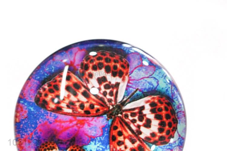 OEM factory butterfly design dome glass fridge magnet