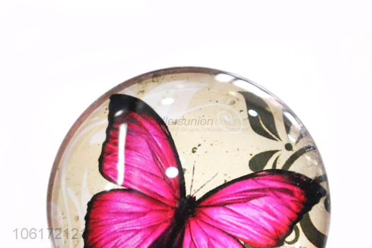 Premium quality butterfly design dome glass fridge magnet