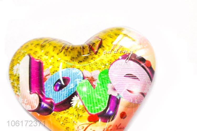 Latest design heart shape glass fridge magnet for souvenir