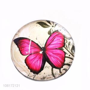 Premium quality butterfly design dome glass fridge magnet